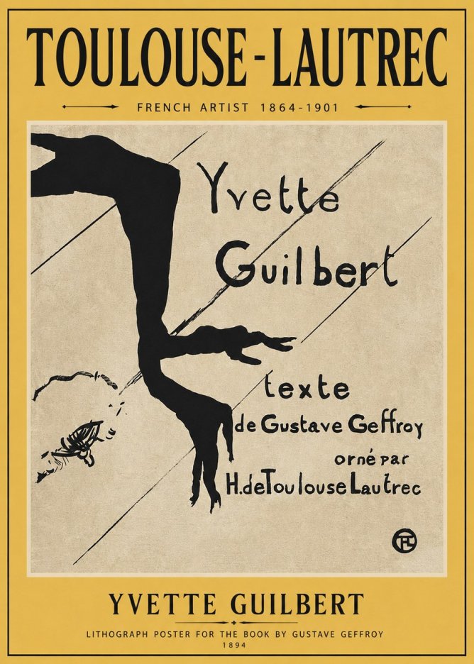 Toulouse-Lautrec Yvette Guilbert No4 - Plakat
