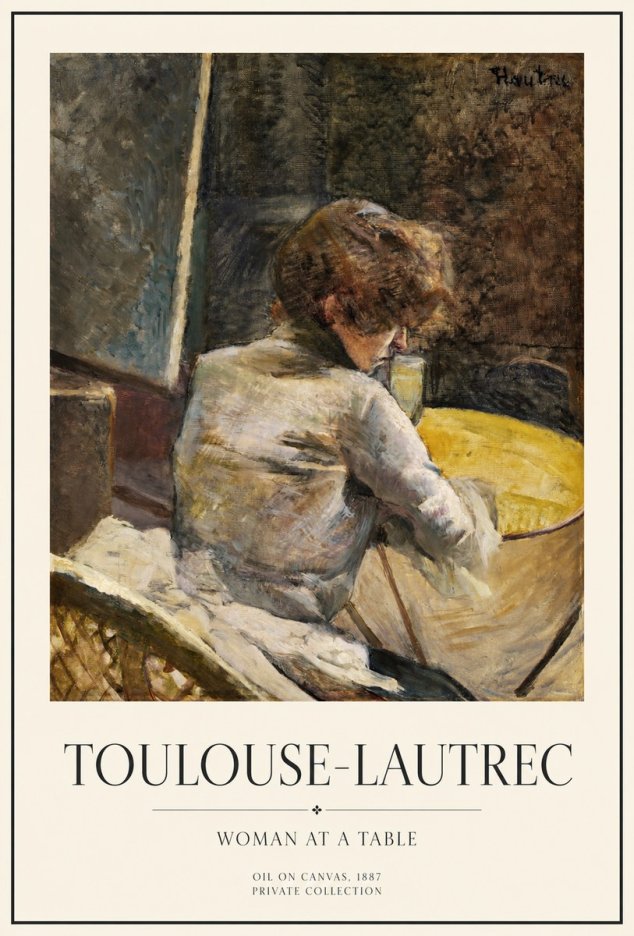Toulouse-Lautrec Woman at a Table No1 - Plakat