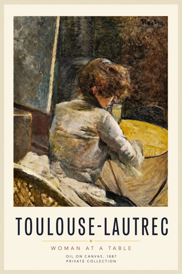 Toulouse-Lautrec Woman at a Table No3 - Plakat