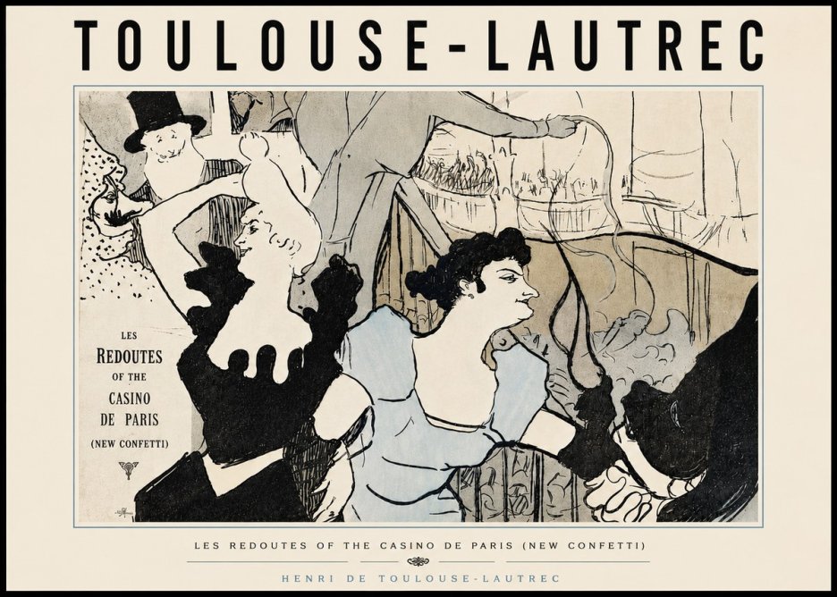 Toulouse-Lautrec Les Redoutes of the Casino De Paris (New Confetti) No5 - Plakat