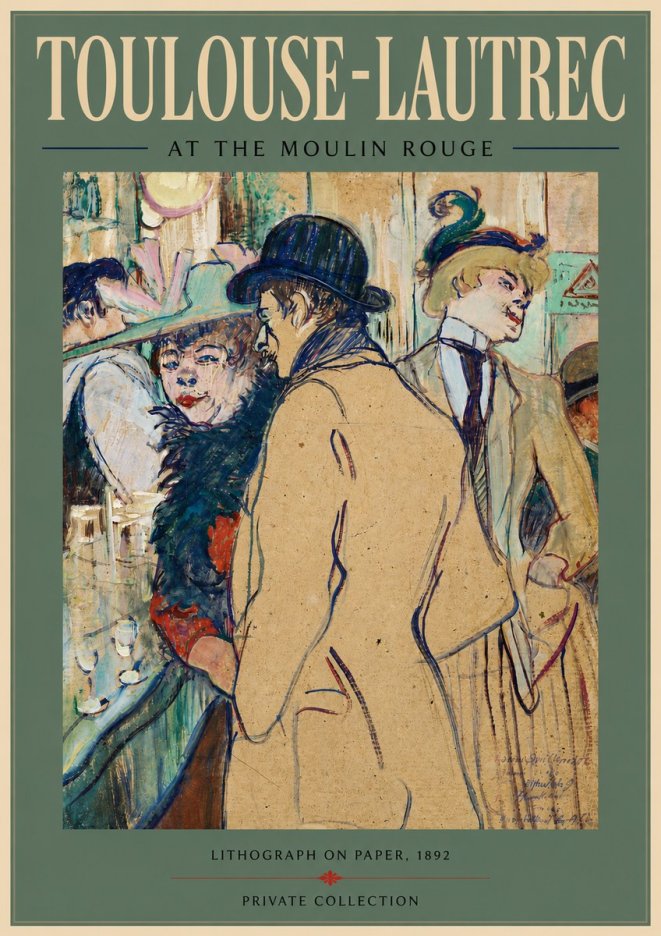 Toulouse-Lautrec At the Moulin Rouge II No5 - Plakat