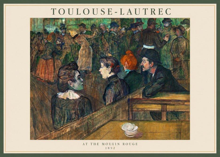 Toulouse-Lautrec At the Moulin Rouge V No1 - Plakat