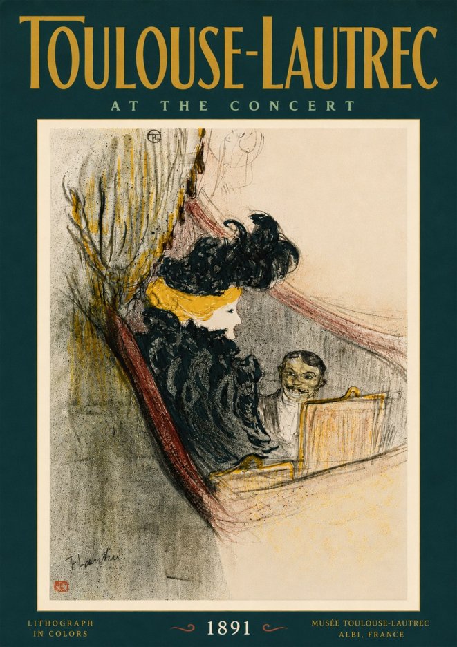 Toulouse-Lautrec At the Concert No5 - Plakat