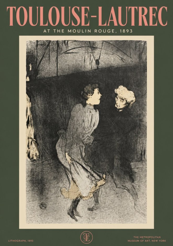 Toulouse-Lautrec At the Moulin Rouge VI No2 - Plakat