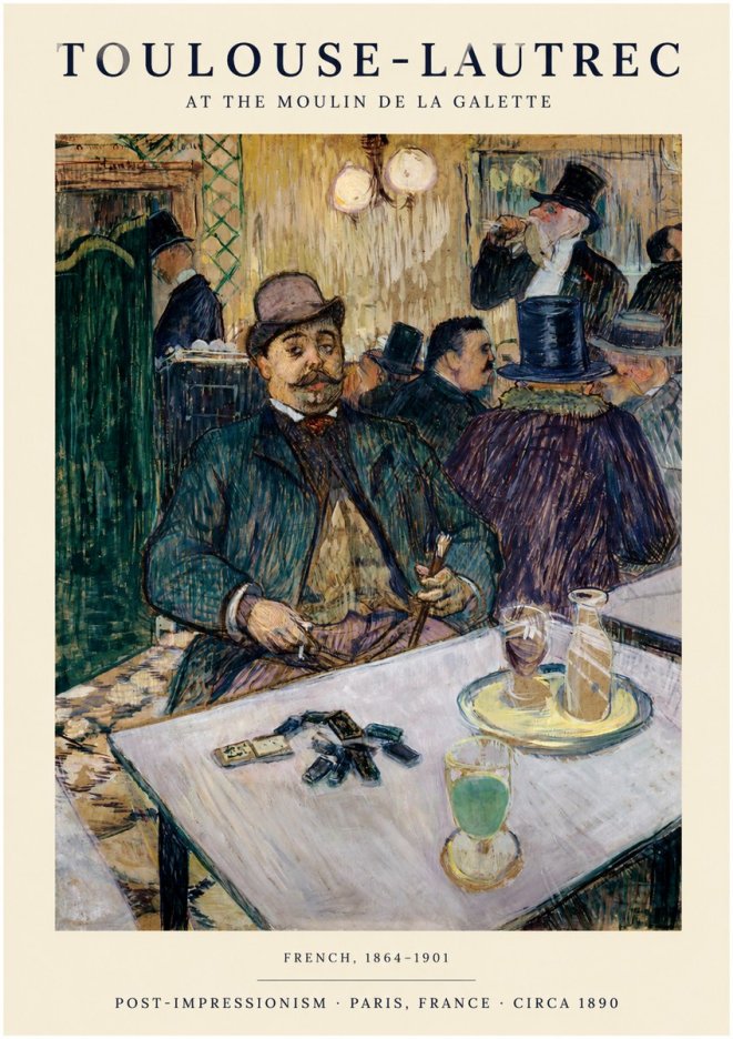 Toulouse-Lautrec At the Moulin De La Galette No1 - Plakat