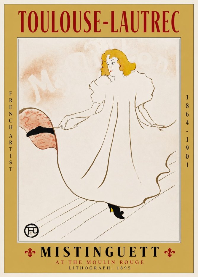 Toulouse-Lautrec Mistinguett at the Moulin Rouge No2 - Plakat