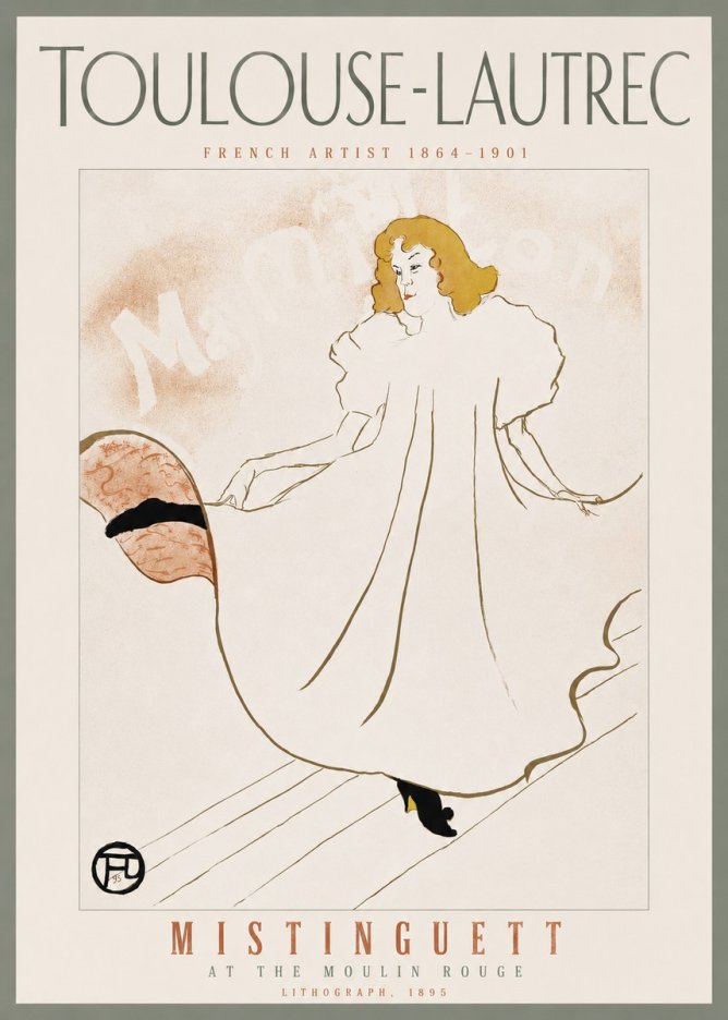 Toulouse-Lautrec Mistinguett at the Moulin Rouge No3 - Plakat