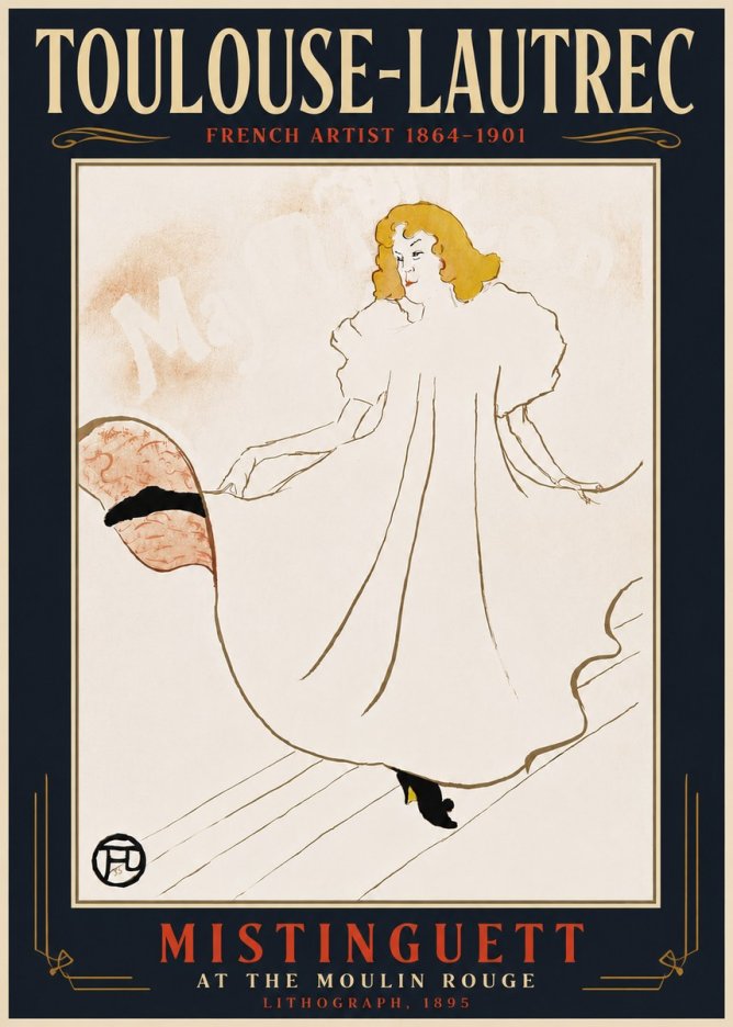 Toulouse-Lautrec Mistinguett at the Moulin Rouge No6 - Plakat