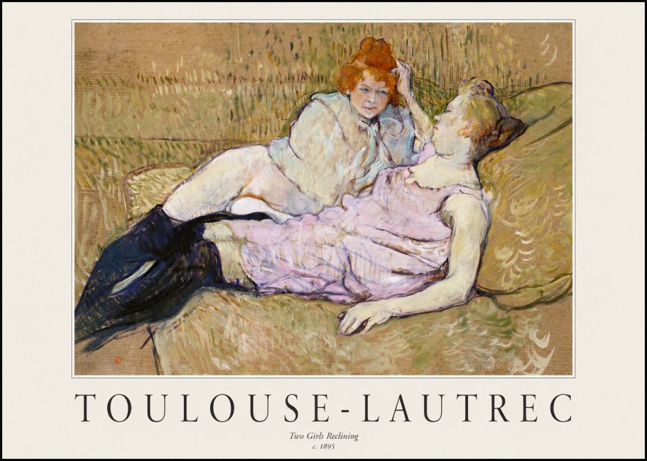 Toulouse-Lautrec Two Girls Reclining No1 - Plakat
