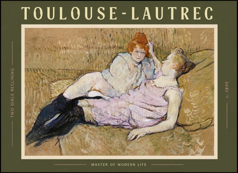 Toulouse-Lautrec Two Girls Reclining No6 - Plakat