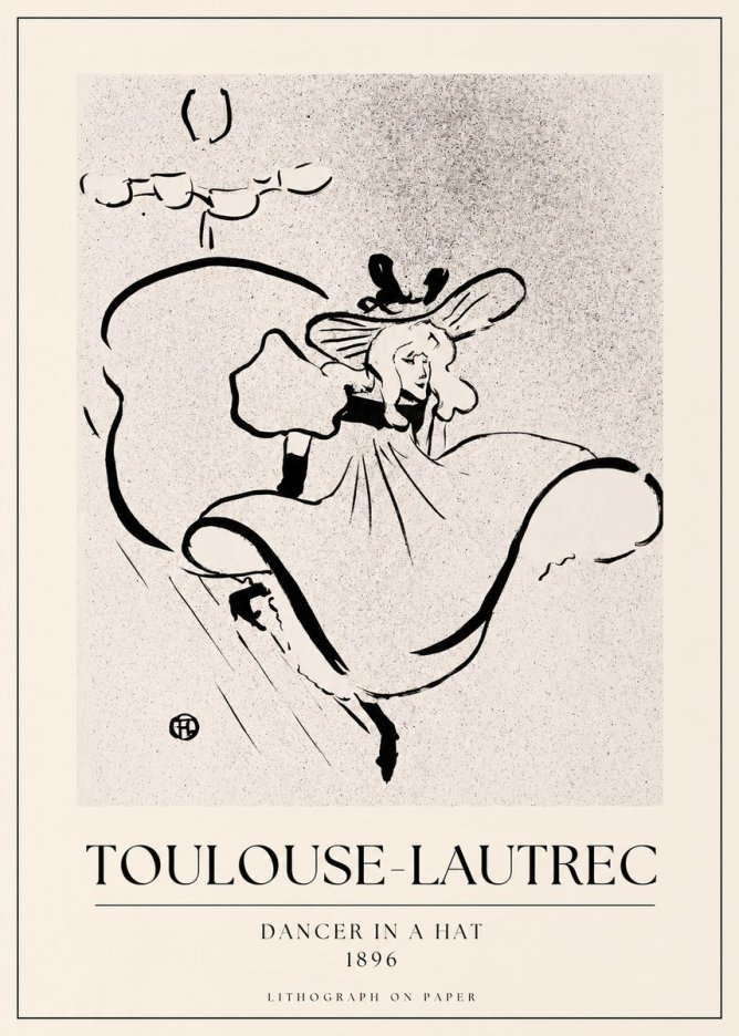 Toulouse-Lautrec Dancer in a Hat No1 - Plakat