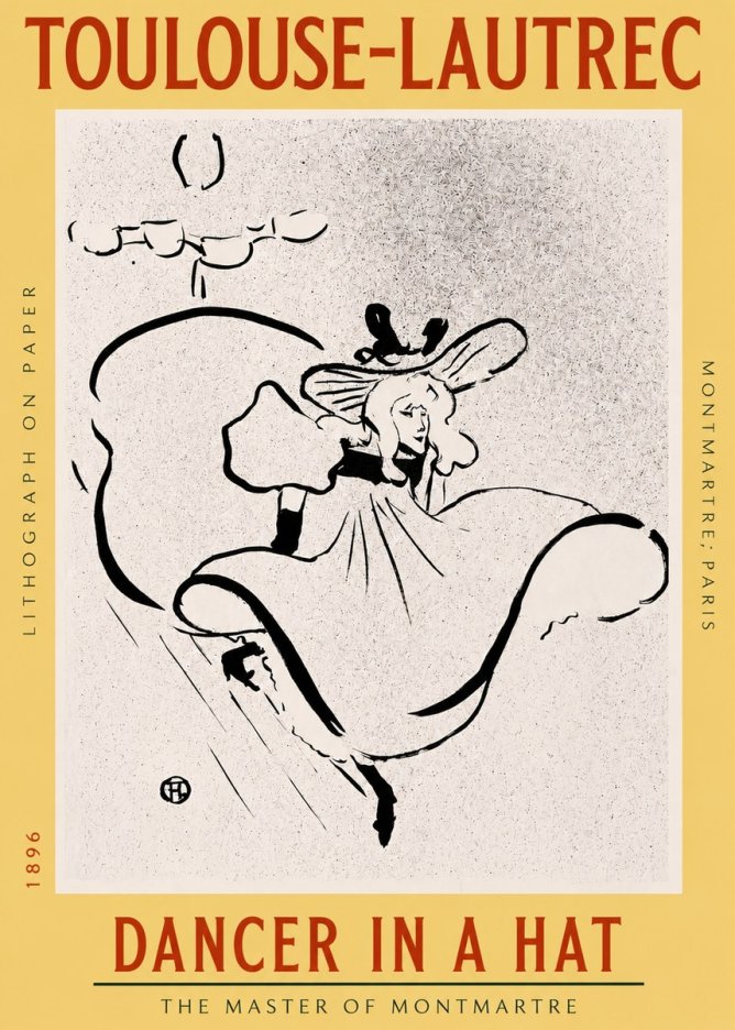 Toulouse-Lautrec Dancer in a Hat No2 - Plakat