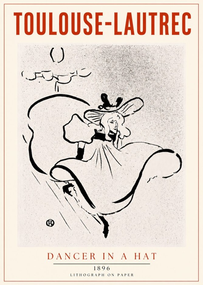 Toulouse-Lautrec Dancer in a Hat No4 - Plakat
