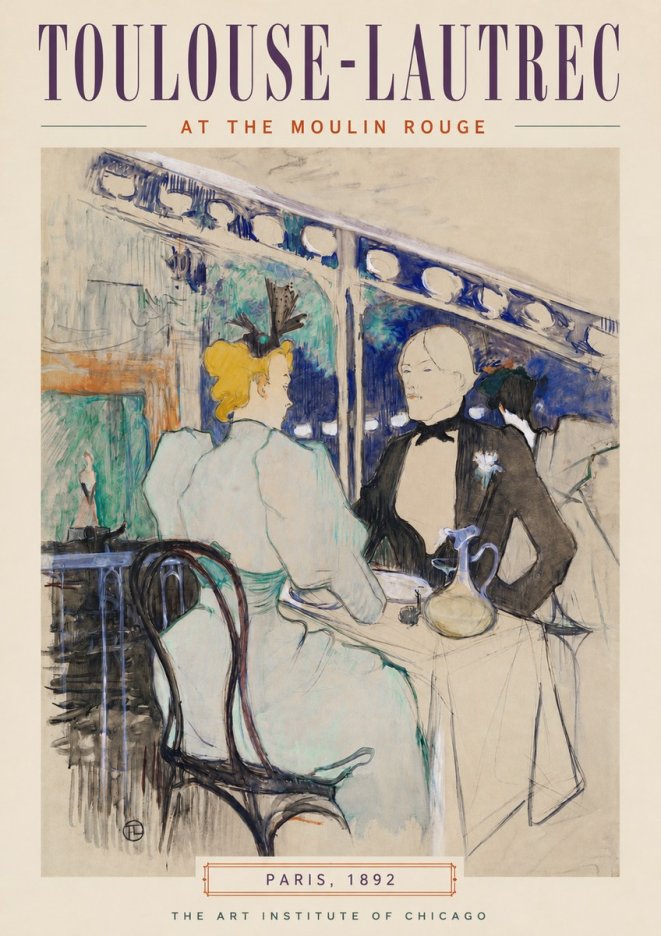 Toulouse-Lautrec At the Moulin Rouge XI No3 - Plakat