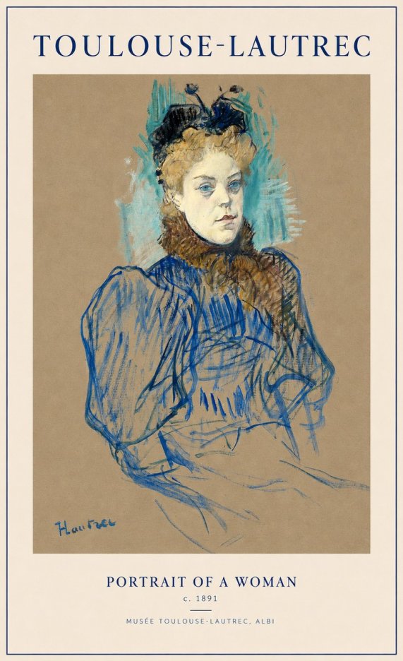 Toulouse-Lautrec Portrait of a Woman II No1 - Plakat