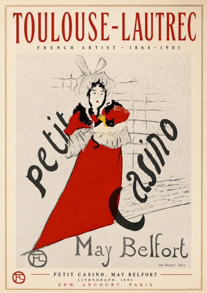 Toulouse-Lautrec Petit Casino, May Belfort No3 - Plakat