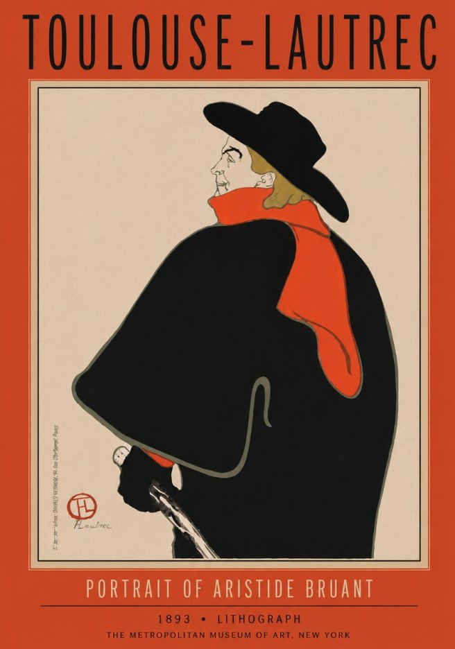Toulouse-Lautrec Portrait of Aristide Bruant No5 - Plakat