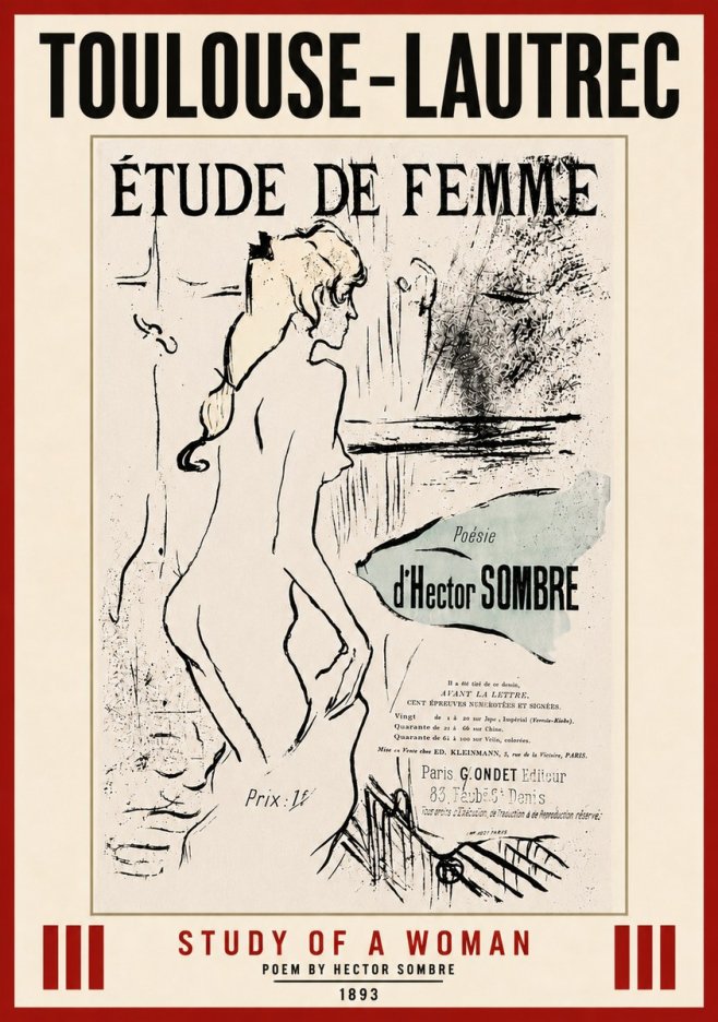 Toulouse-Lautrec Étude De Femme No5 - Plakat