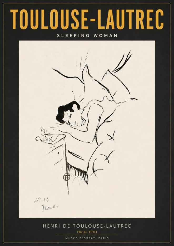 Toulouse-Lautrec Sleeping Woman No6 - Plakat