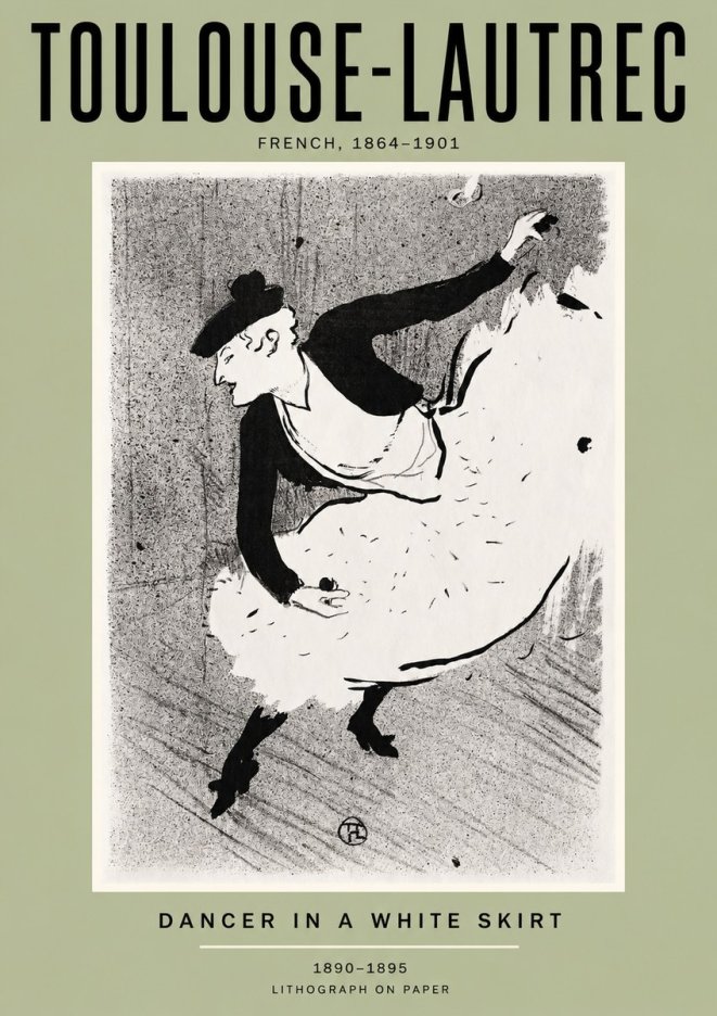 Toulouse-Lautrec Dancer in a White Skirt No2 - Plakat