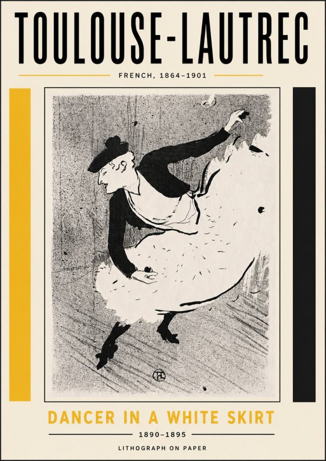 Toulouse-Lautrec Dancer in a White Skirt No5 - Plakat