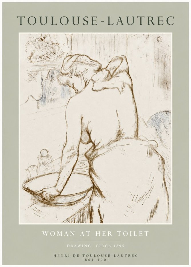 Toulouse-Lautrec Woman at Her Toilet No3 - Plakat