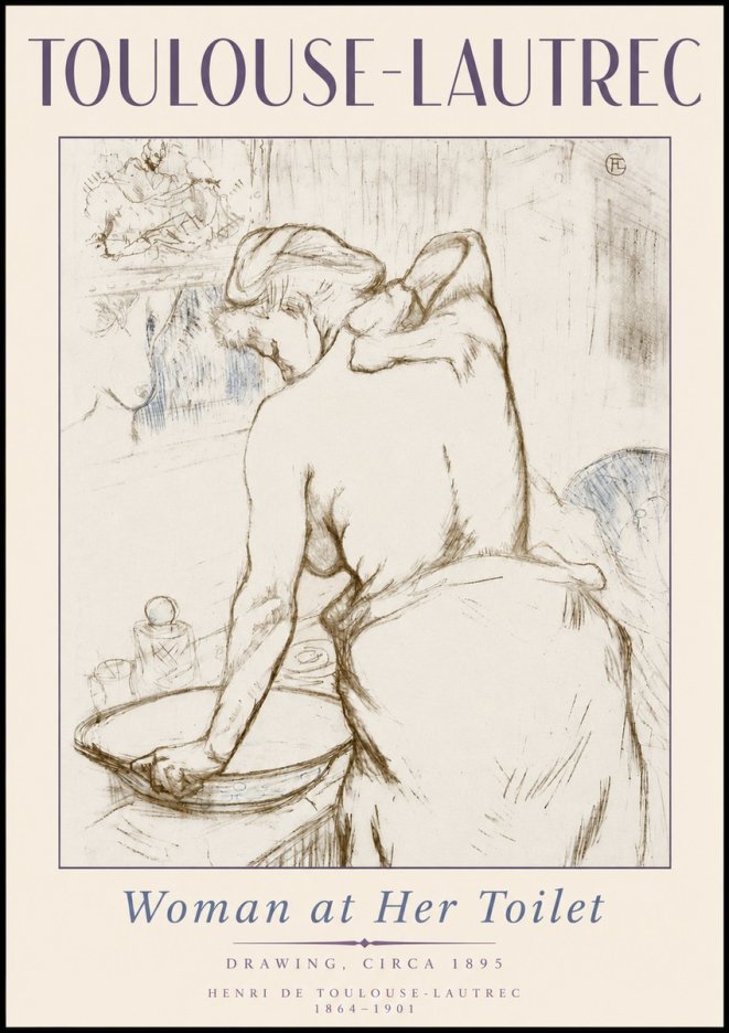 Toulouse-Lautrec Woman at Her Toilet No6 - Plakat