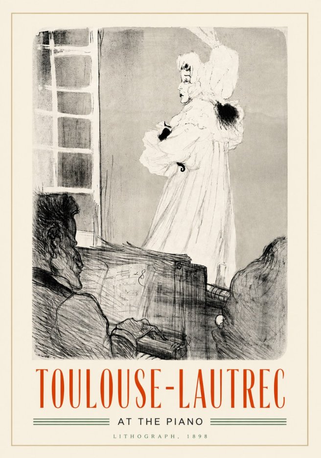 Toulouse-Lautrec At the Piano No4 - Plakat