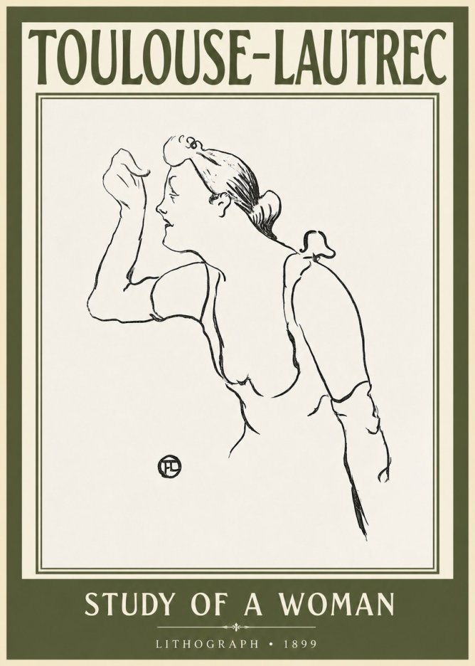 Toulouse-Lautrec Study of a Woman II No2 - Plakat