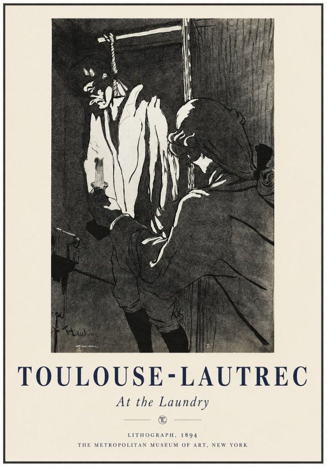 Toulouse-Lautrec At the Laundry No1 - Plakat