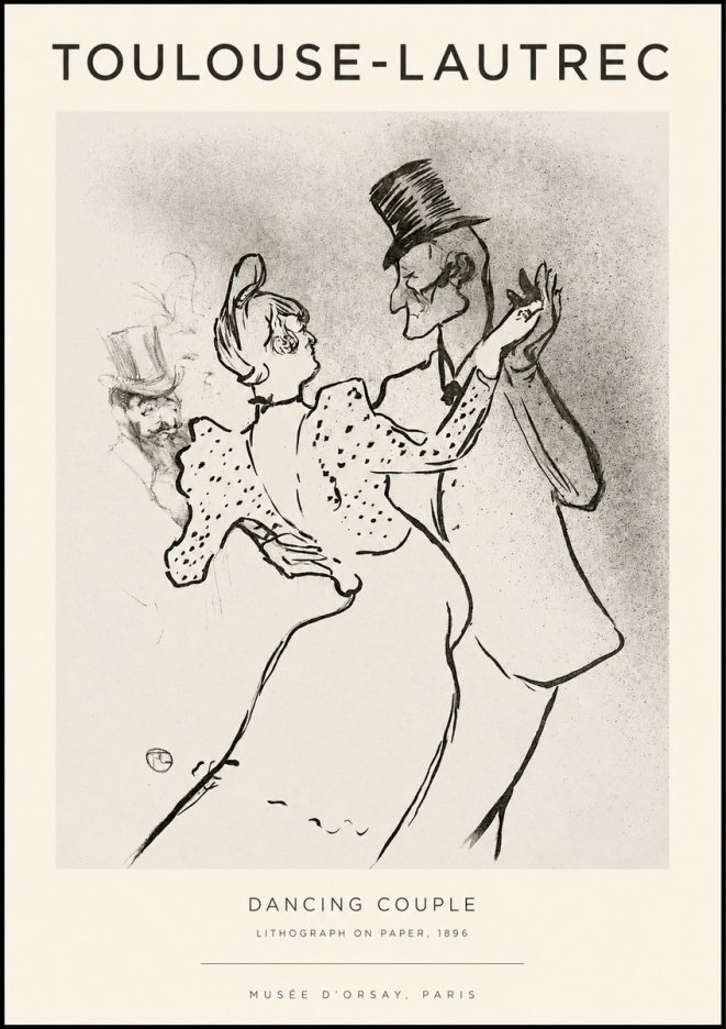 Toulouse-Lautrec Dancing Couple No1 - Plakat