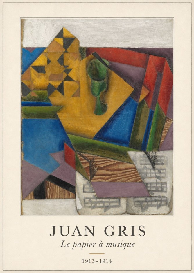 Juan Gris Le Papier À Musique No4 - Plakat