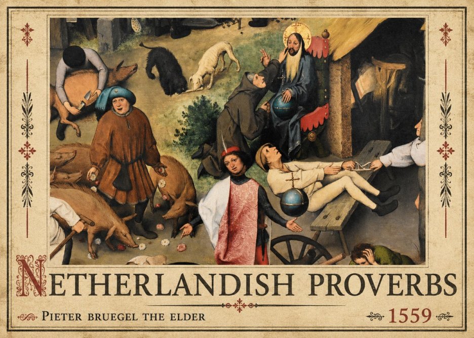Pieter Bruegel Netherlandish Proverbs IV No2 - Plakat