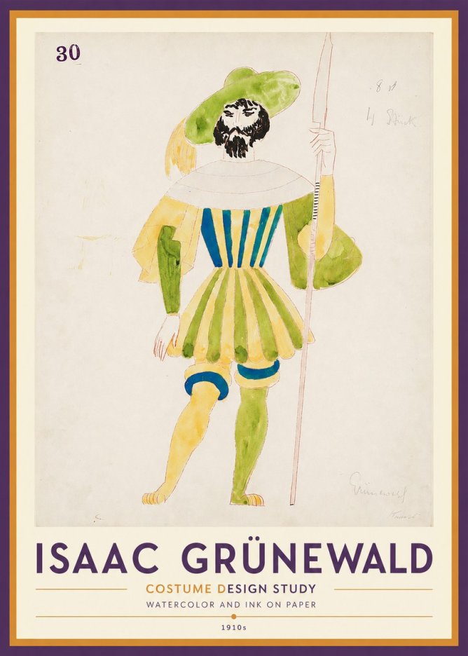 Isaac Grünewald Study for Costume Design No2 - Plakat