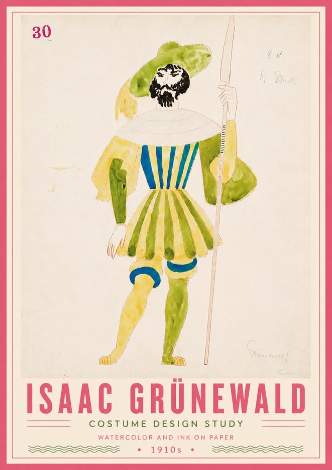 Isaac Grünewald Study for Costume Design No6 - Plakat