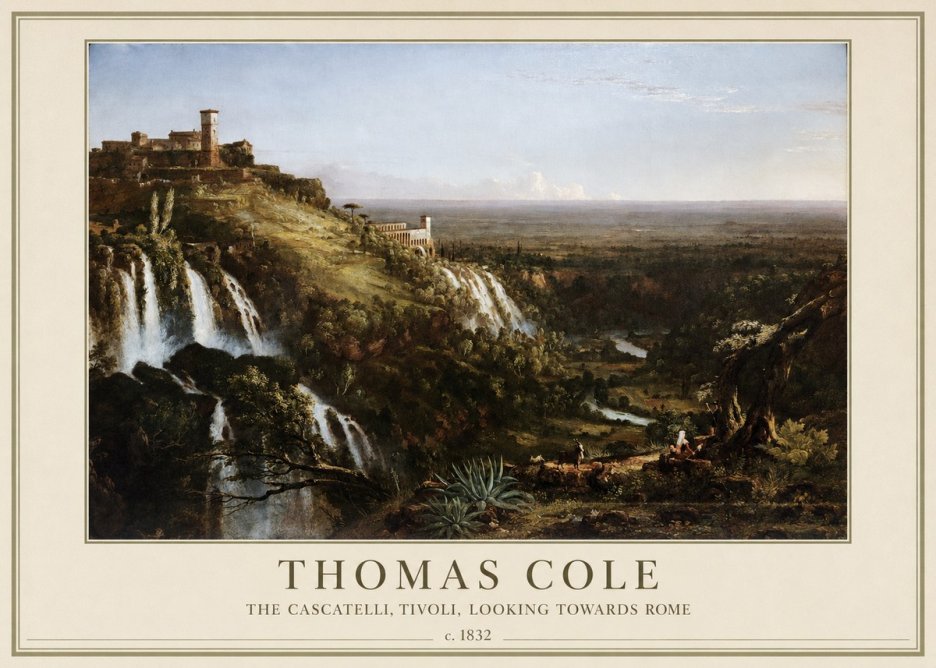 Thomas Cole The Cascatelli, Tivoli, Looking Towards Rome No4 - Plakat
