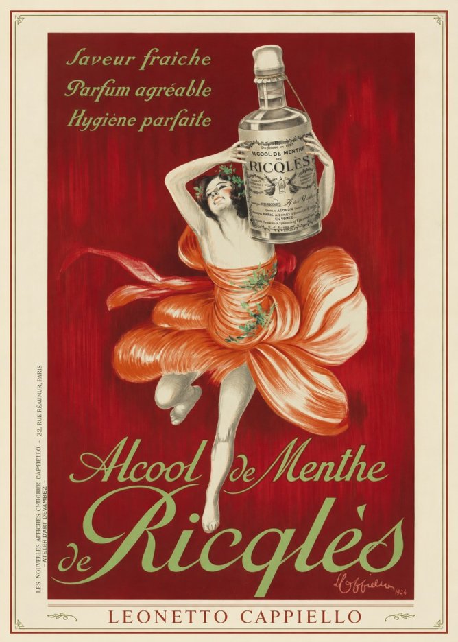 Leonetto Cappiello Alcool De Menthe De Ricqlès I No1 - Plakat