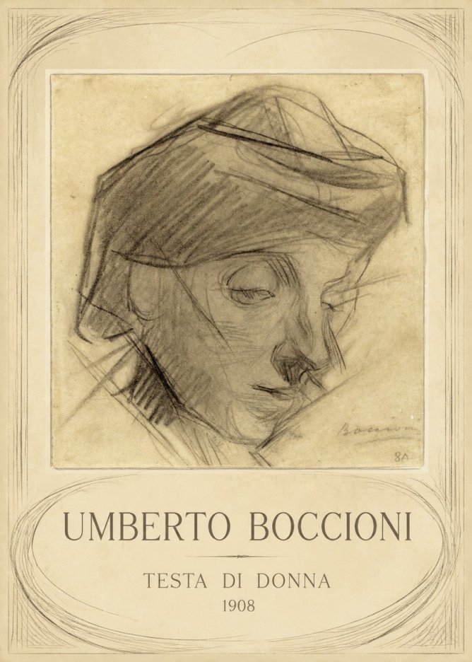 Umberto Boccioni Testa Di Donna No4 - Plakat
