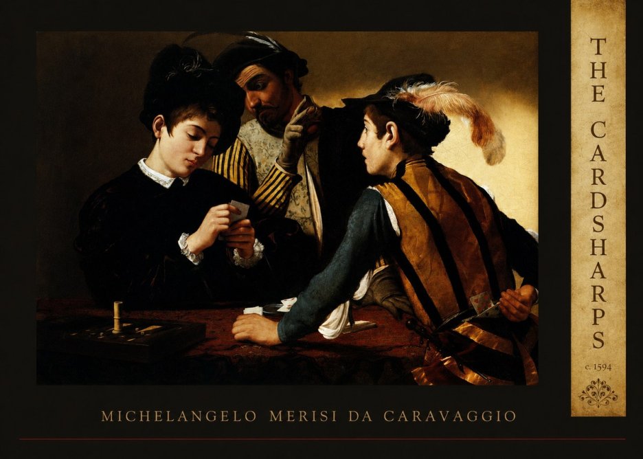 Michelangelo Merisi da Caravaggio The Cardsharps II No5 - Plakat