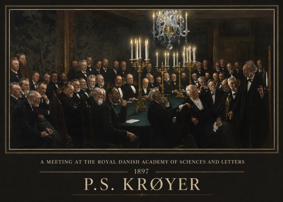 P.S. Krøyer A Meeting at the Royal Danish Academy of Sciences and Letters No1 - Plakat