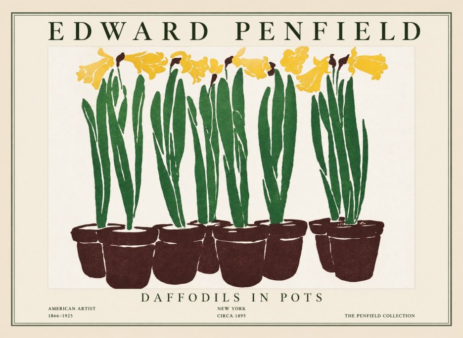 Edward Penfield Daffodils in Pots No1 - Plakat