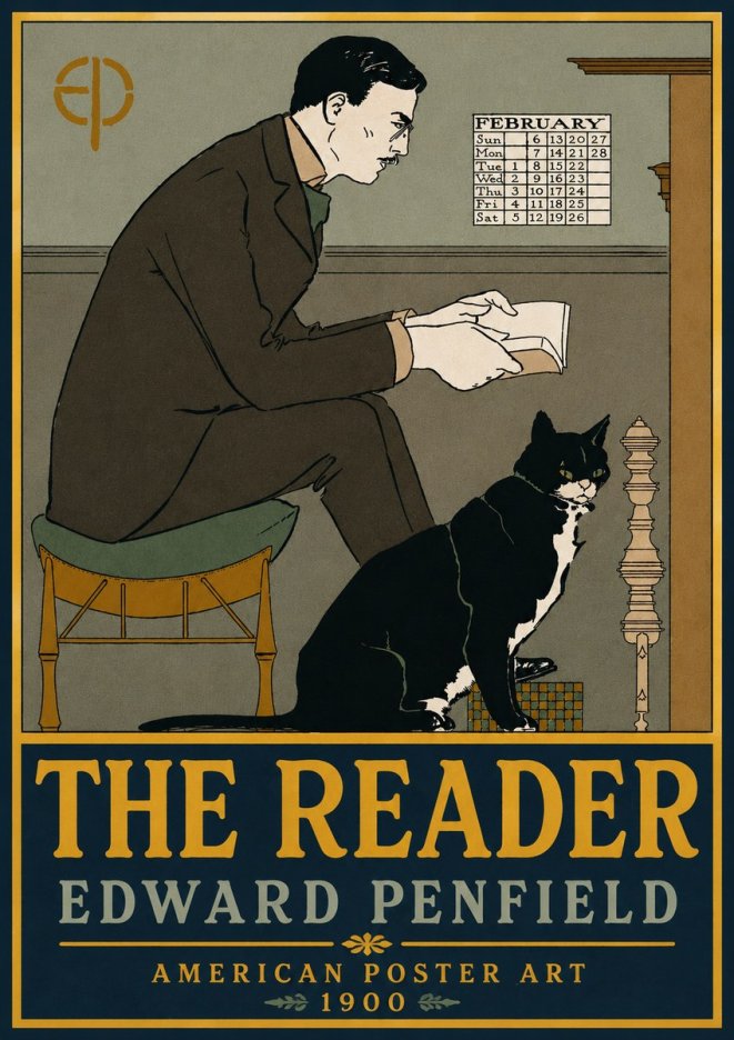 Edward Penfield The Reader I No3 - Plakat