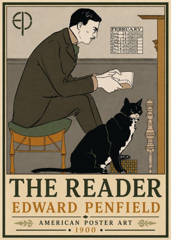 Edward Penfield The Reader I No6 - Plakat