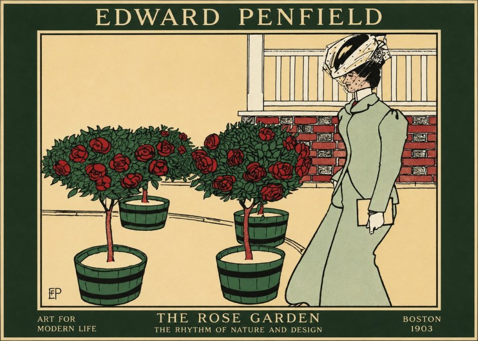 Edward Penfield The Rose Garden No1 - Plakat