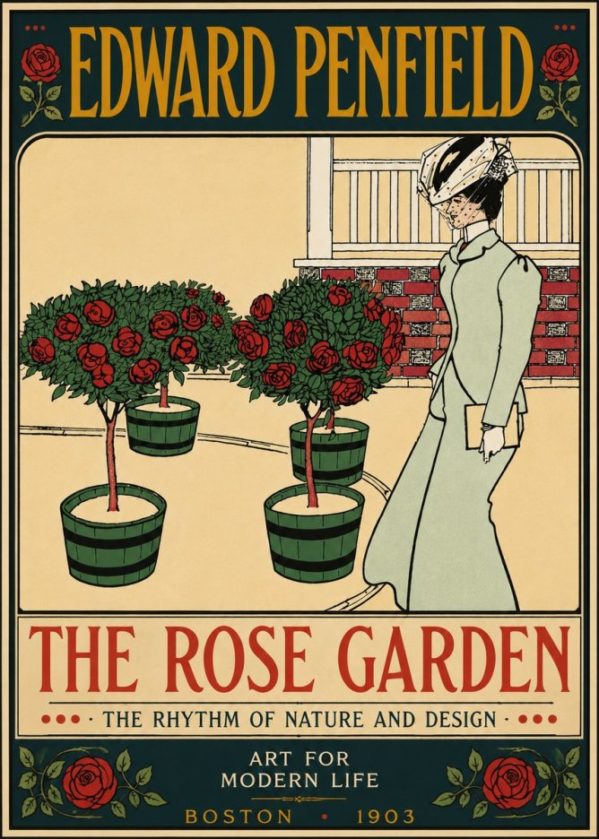 Edward Penfield The Rose Garden No6 - Plakat