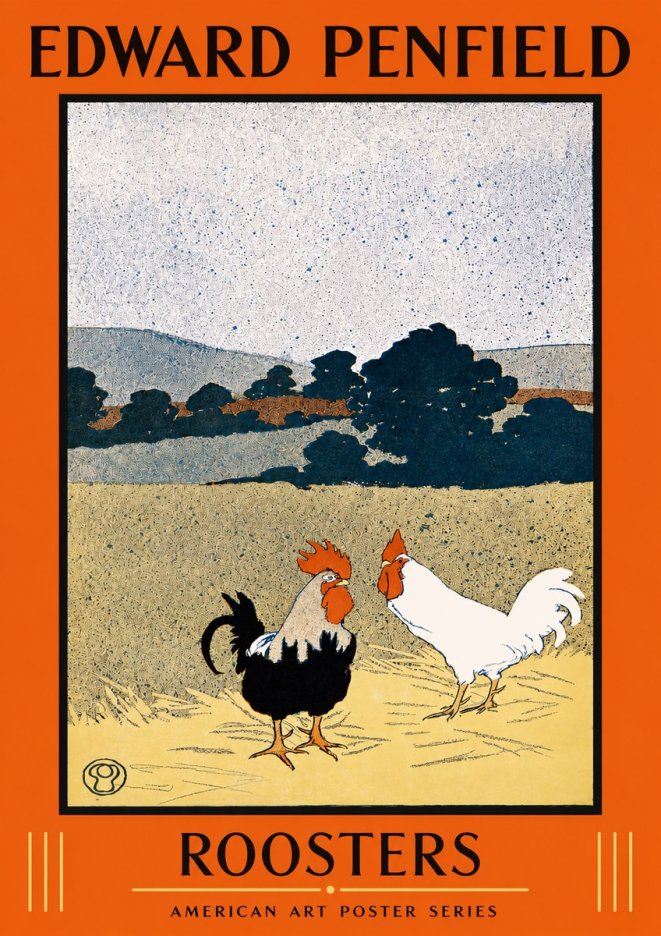 Edward Penfield Roosters No2 - Plakat