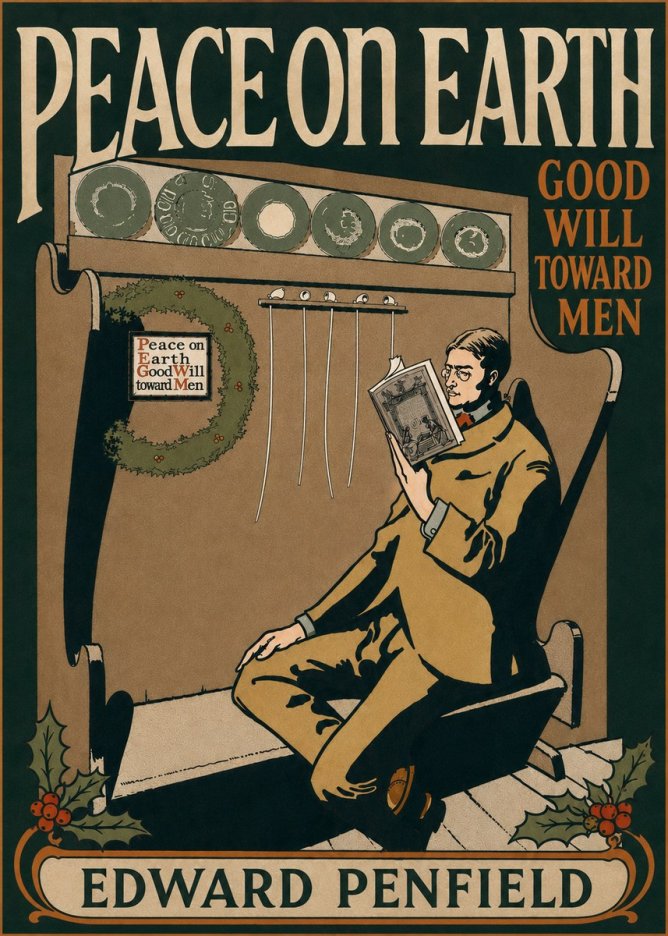 Edward Penfield Peace on Earth Good Will Toward Men No6 - Plakat