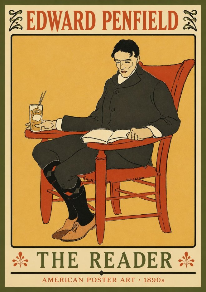 Edward Penfield The Reader II No3 - Plakat