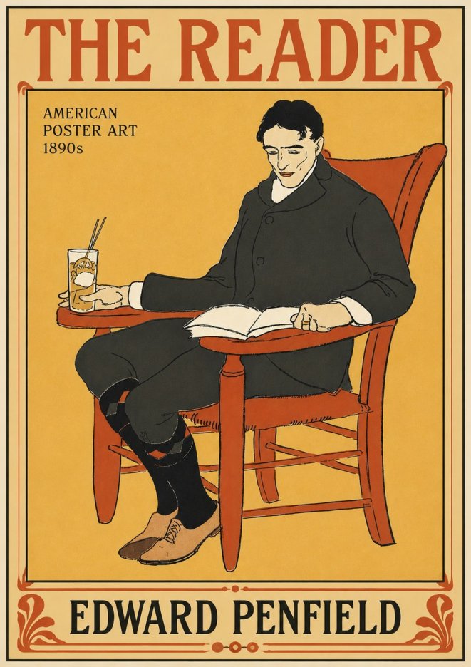 Edward Penfield The Reader II No4 - Plakat