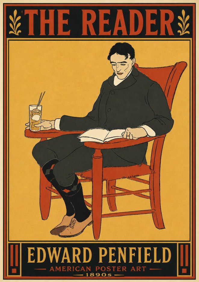 Edward Penfield The Reader II No5 - Plakat